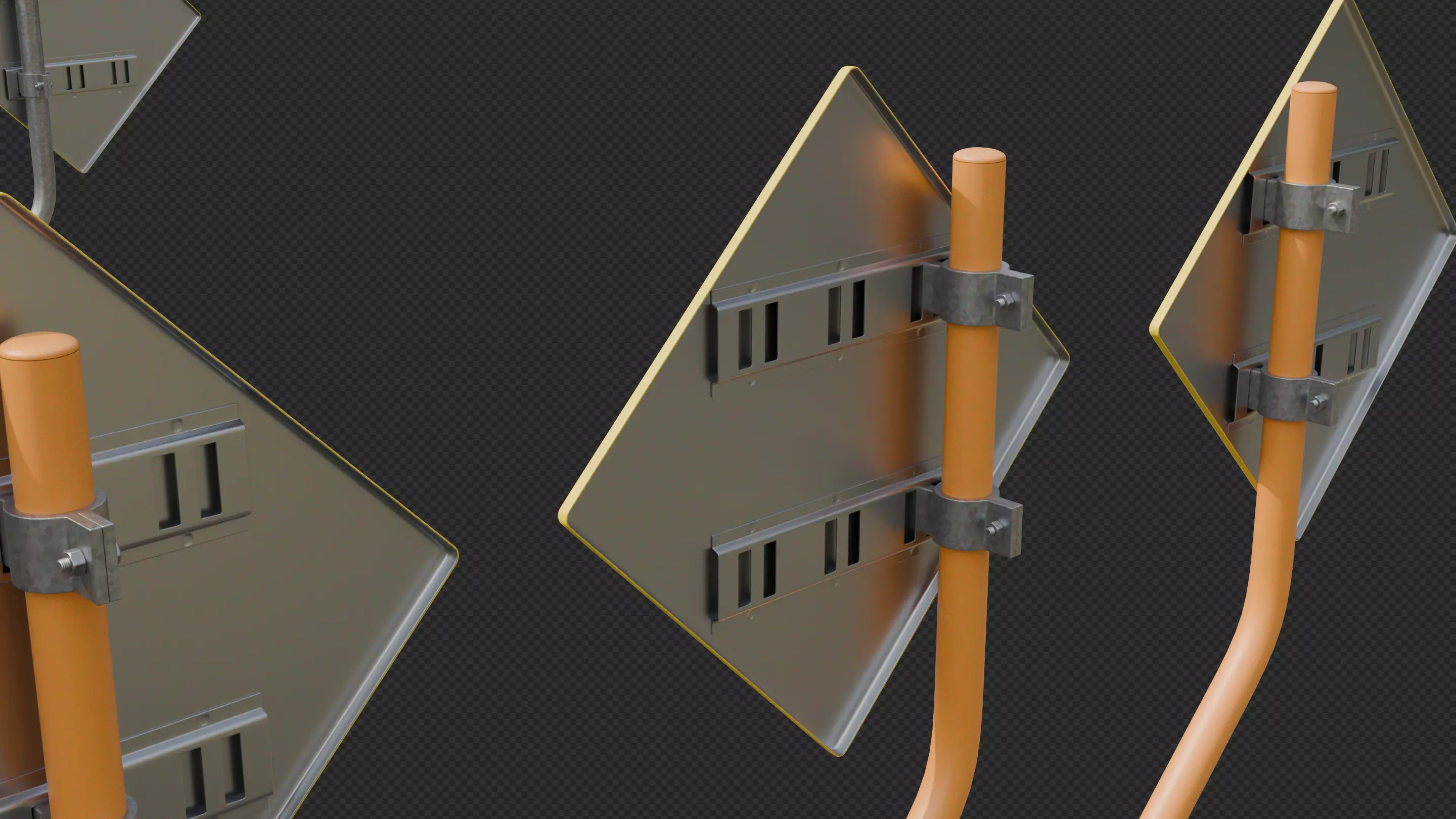 Tokyo Road Sign  Traffic Lights Ahead    Ready to Use Low-poly 3D model_11