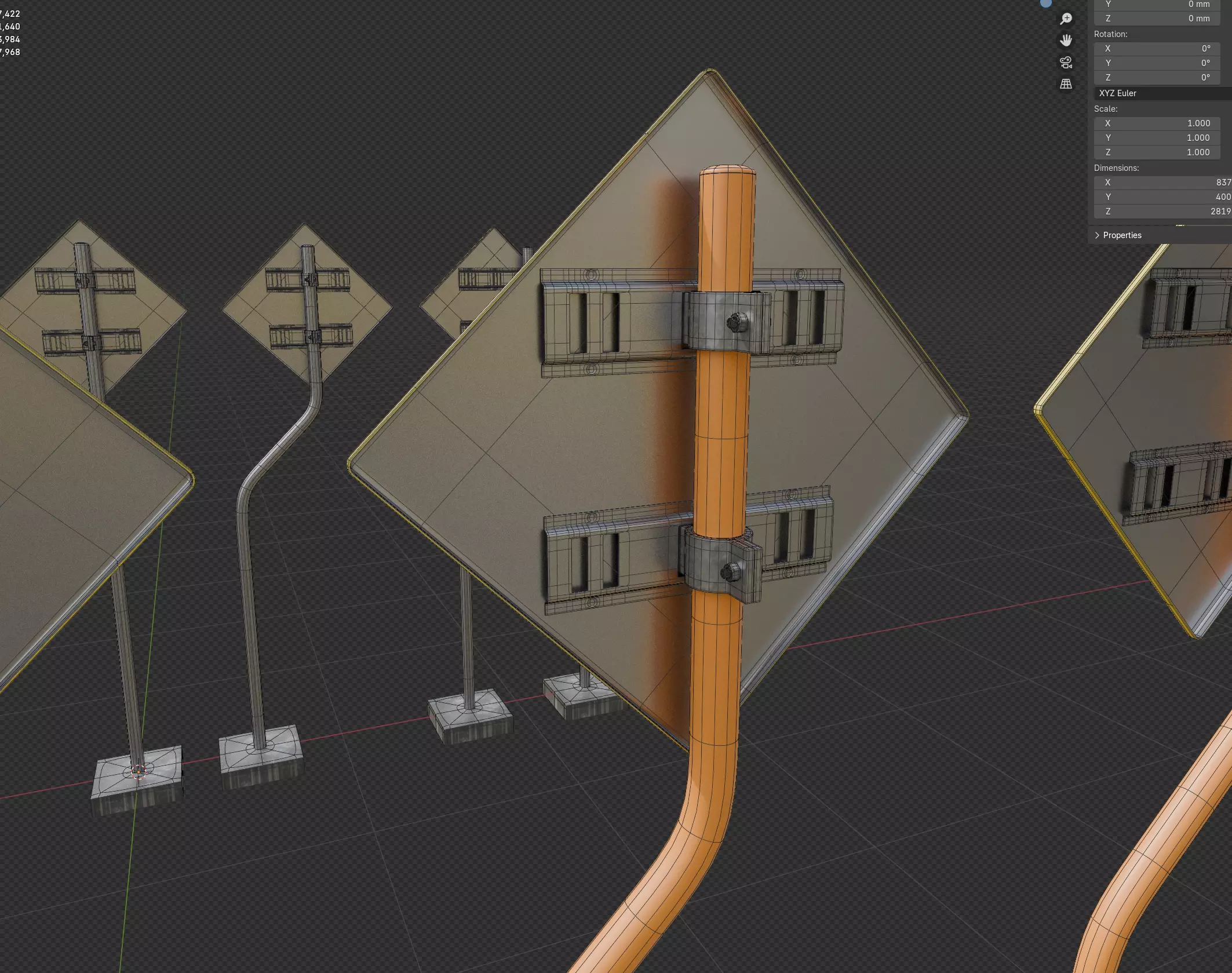 Tokyo Road Sign  Traffic Lights Ahead    Ready to Use Low-poly 3D model_1