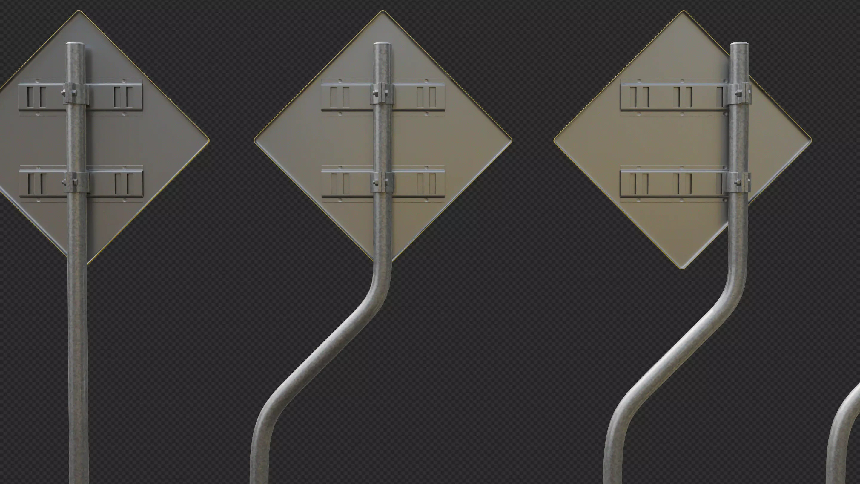 Tokyo Road Sign  Traffic Lights Ahead    Ready to Use Low-poly 3D model_8