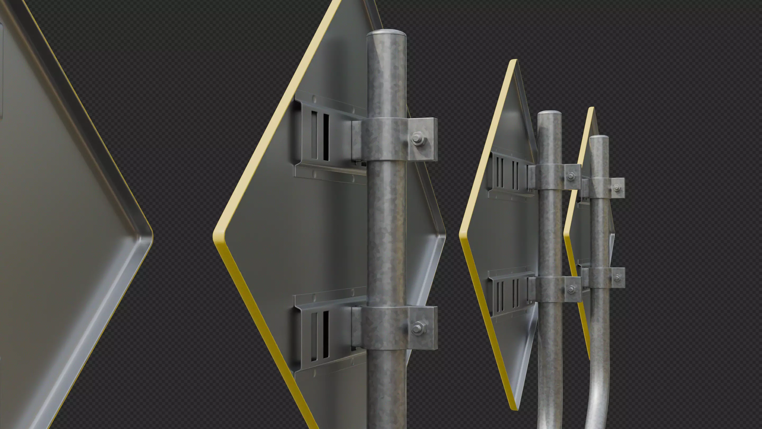 Tokyo Road Sign  Traffic Lights Ahead    Ready to Use Low-poly 3D model_6