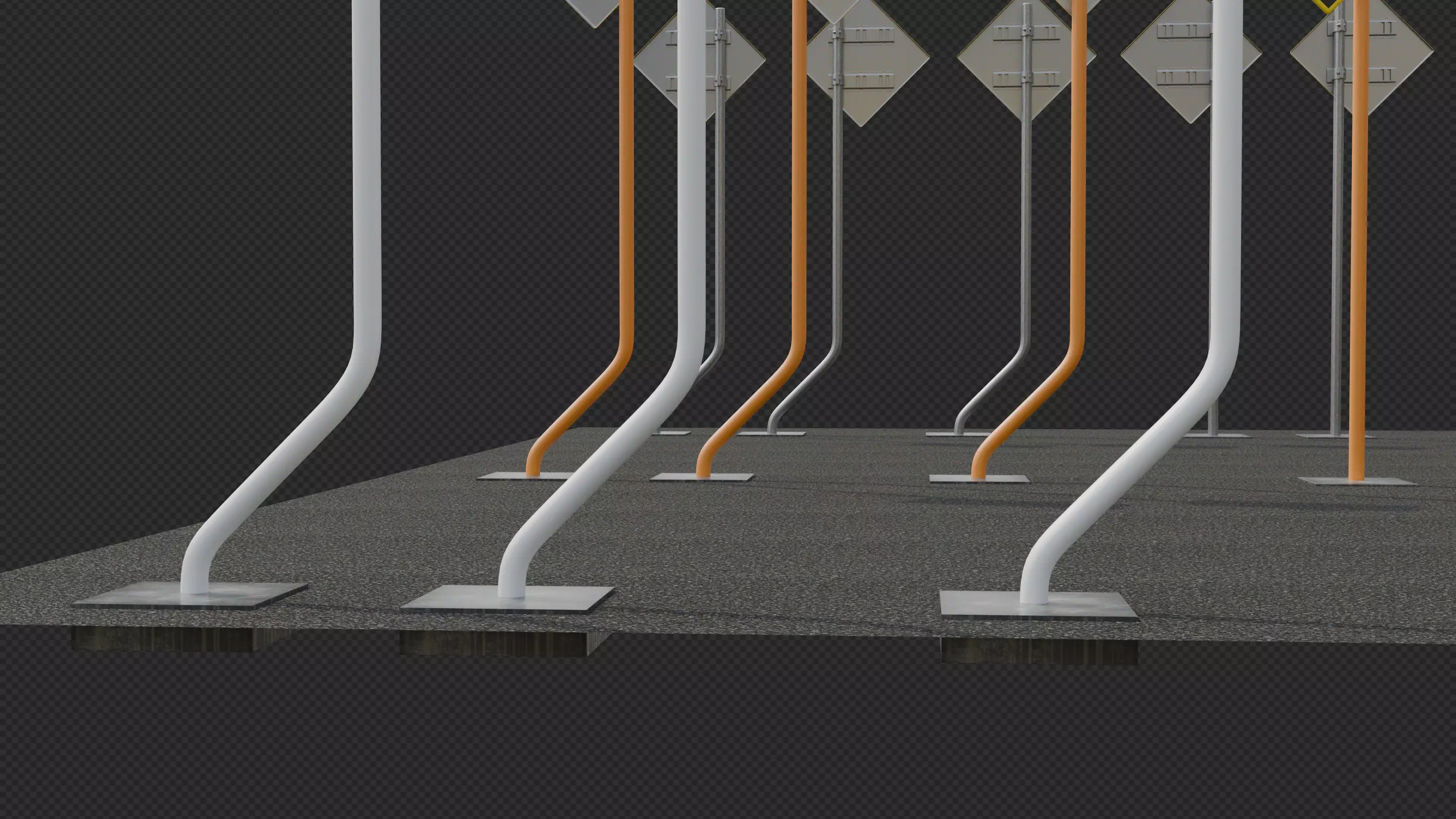 Tokyo Road Sign  Traffic Lights Ahead    Ready to Use Low-poly 3D model_27