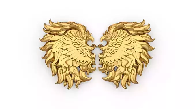 Wings Printable carved decorative 01