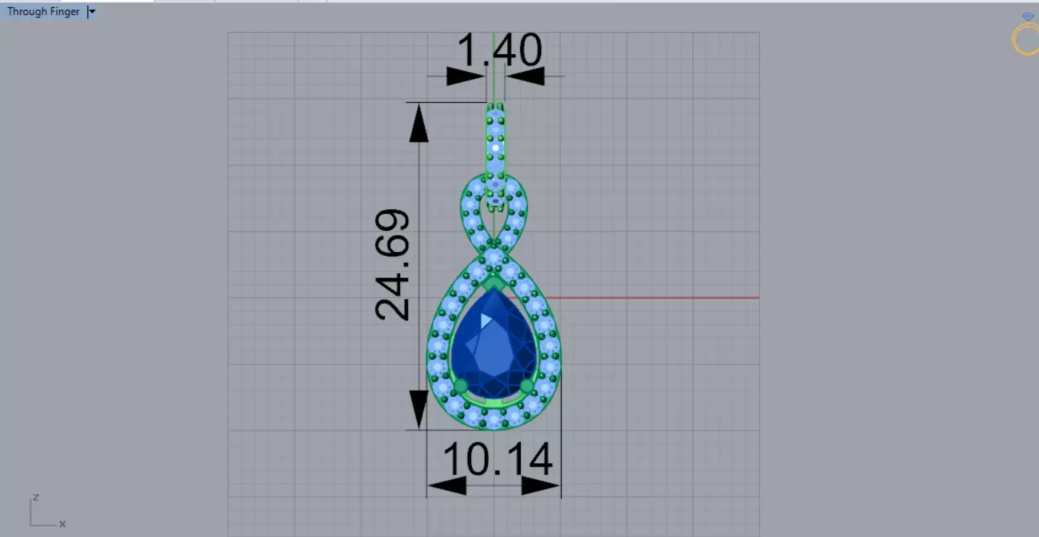 Yellow Gold stl 3dm Pendant Diamonds and Infinity Design jp0309 3D print model_13