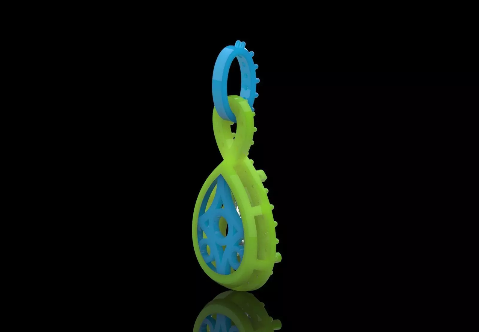 Yellow Gold stl 3dm Pendant Diamonds and Infinity Design jp0309 3D print model_28