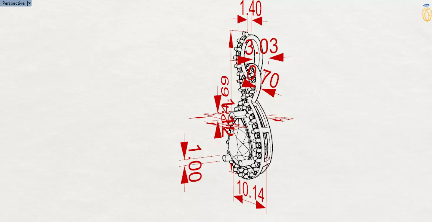 Yellow Gold stl 3dm Pendant Diamonds and Infinity Design jp0309 3D print model_23