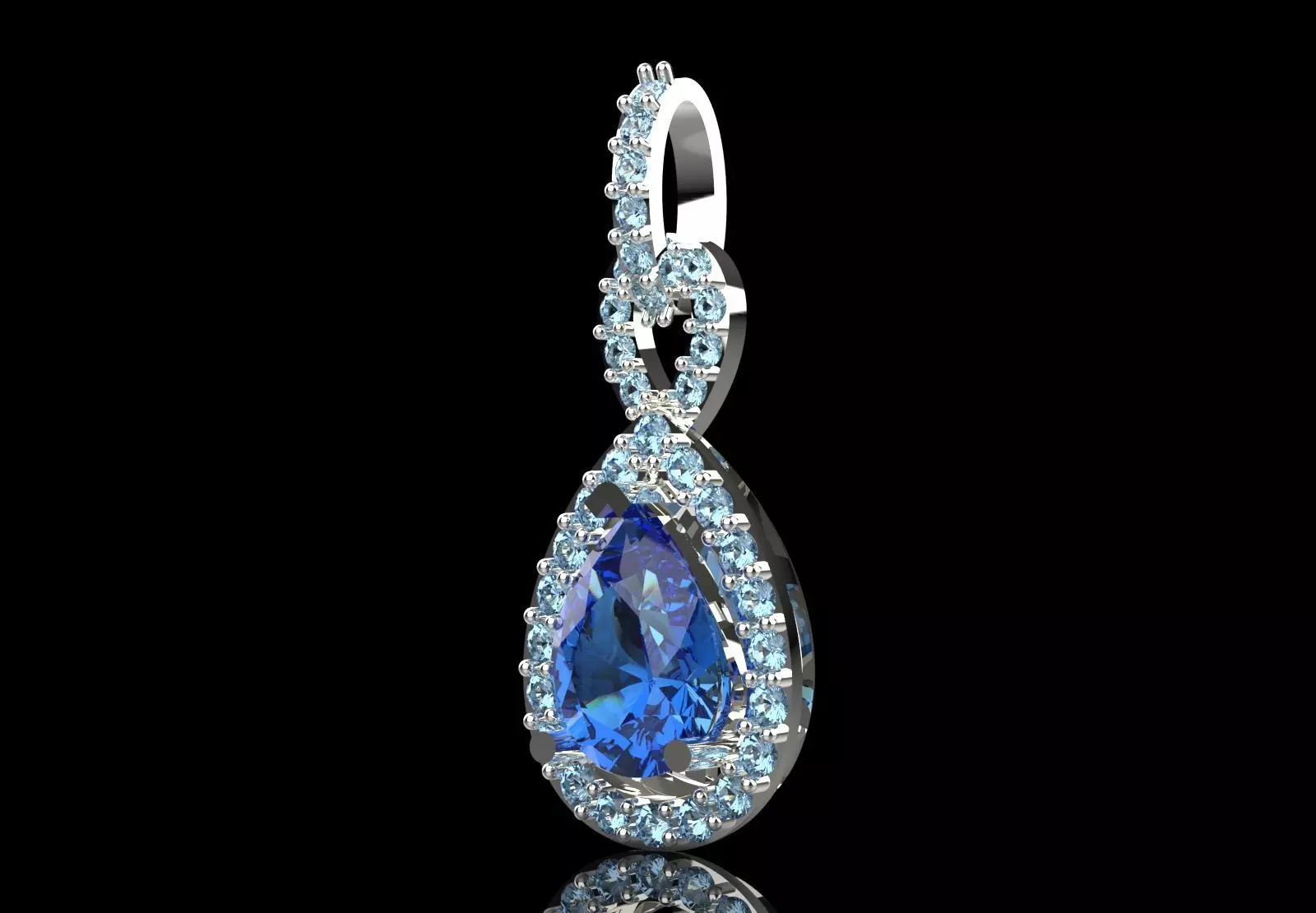 Yellow Gold stl 3dm Pendant Diamonds and Infinity Design jp0309 3D print model_15