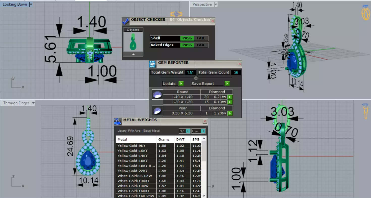 Yellow Gold stl 3dm Pendant Diamonds and Infinity Design jp0309 3D print model_0