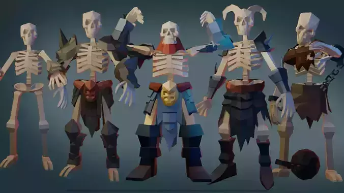 Stylized Skeleton Warriors Dark Legion Pack