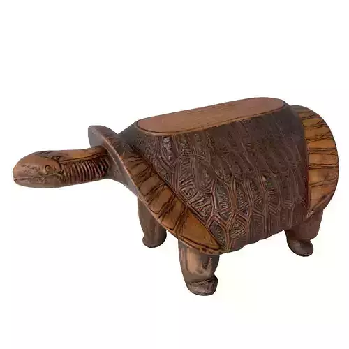 Vintage Burkina Faso Turtle Seat Bench 1