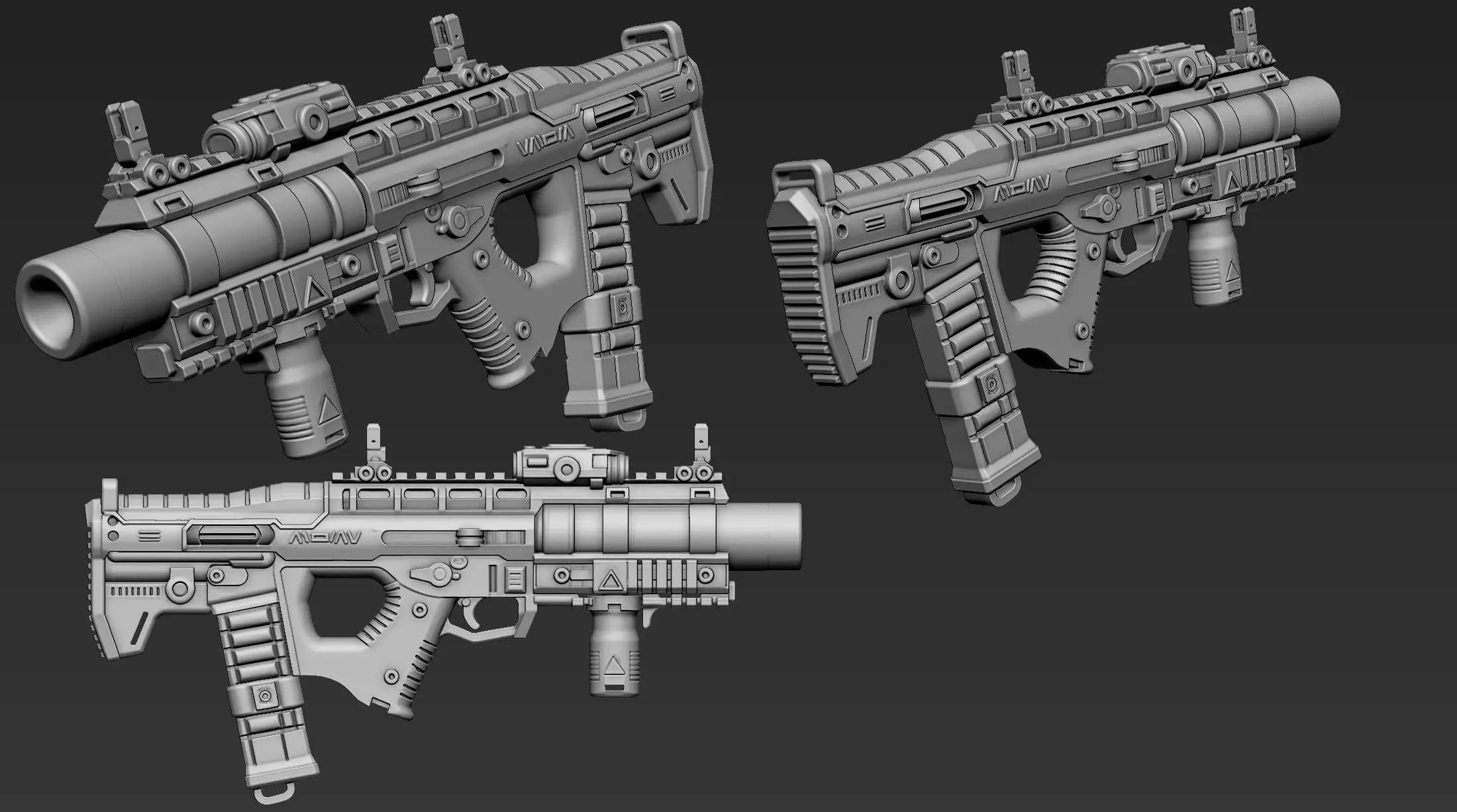 3D Printable Sci-Fi Weapon Part 12 3D model_8