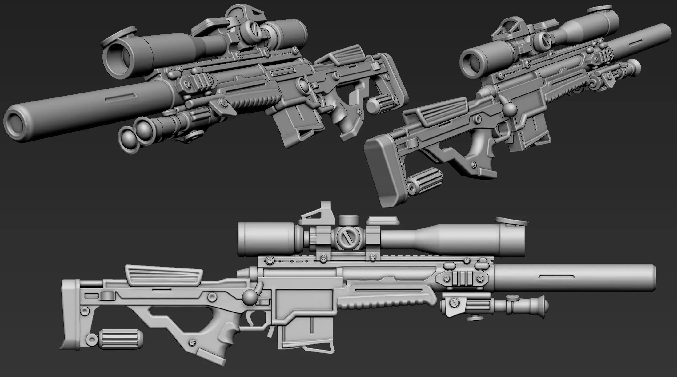 3D Printable Sci-Fi Weapon Part 12 3D model_5