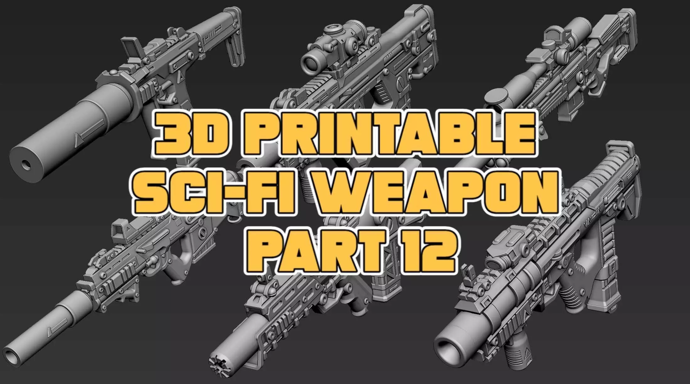 3D Printable Sci-Fi Weapon Part 12 3D model_0