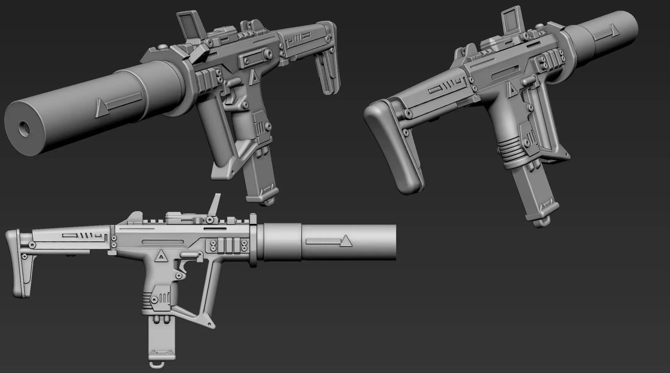 3D Printable Sci-Fi Weapon Part 12 3D model_3