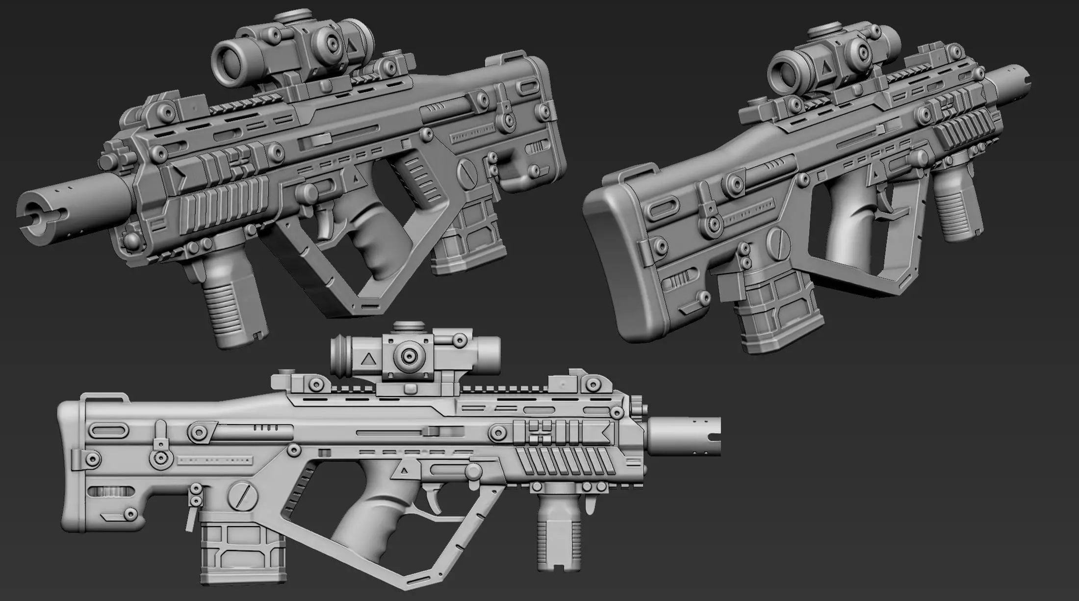 3D Printable Sci-Fi Weapon Part 12 3D model_4