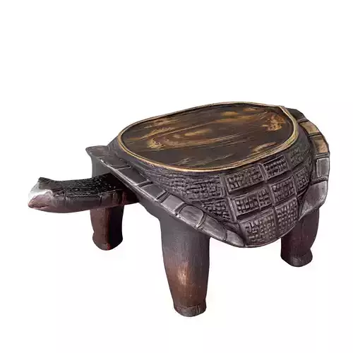 Vintage Burkina Faso Turtle Seat Bench 2