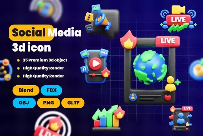Social Media 3d Icon Pack 2