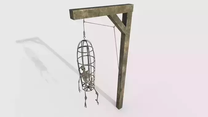 Pirate gibbet Gibbeting Hanging chains Execution device 3D model