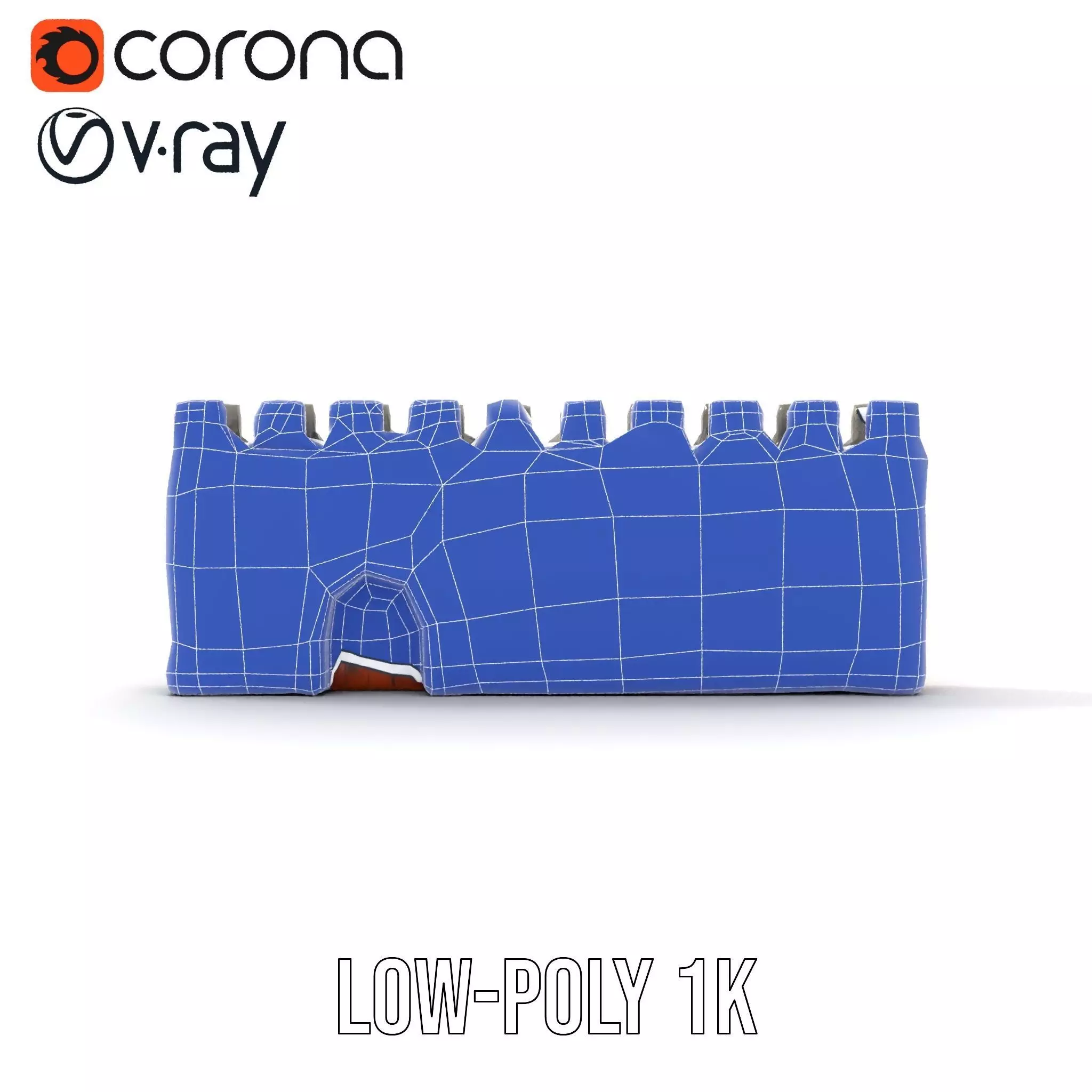 Cheerful Stone Wall model pack Low-poly 3D model_31