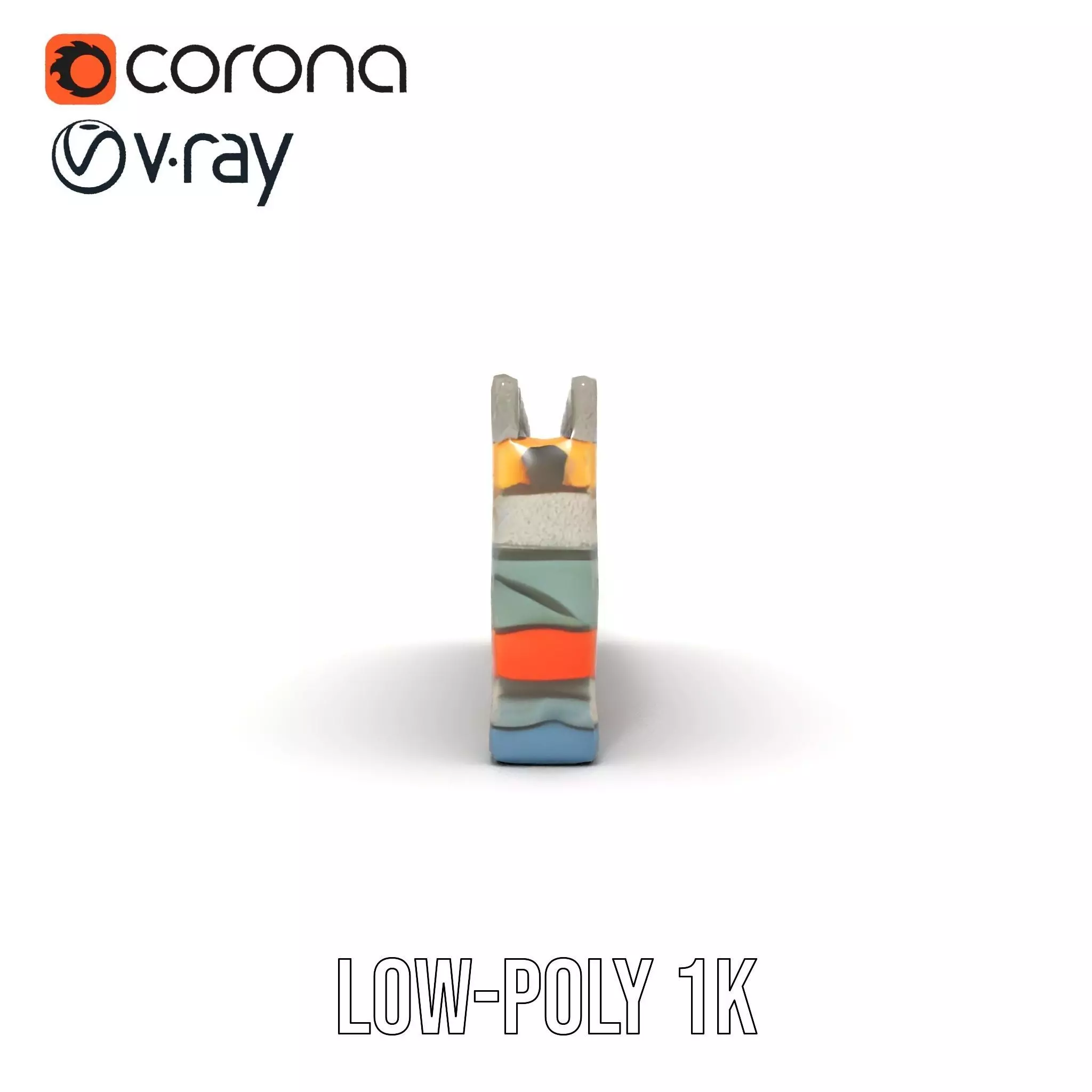 Cheerful Stone Wall model pack Low-poly 3D model_8