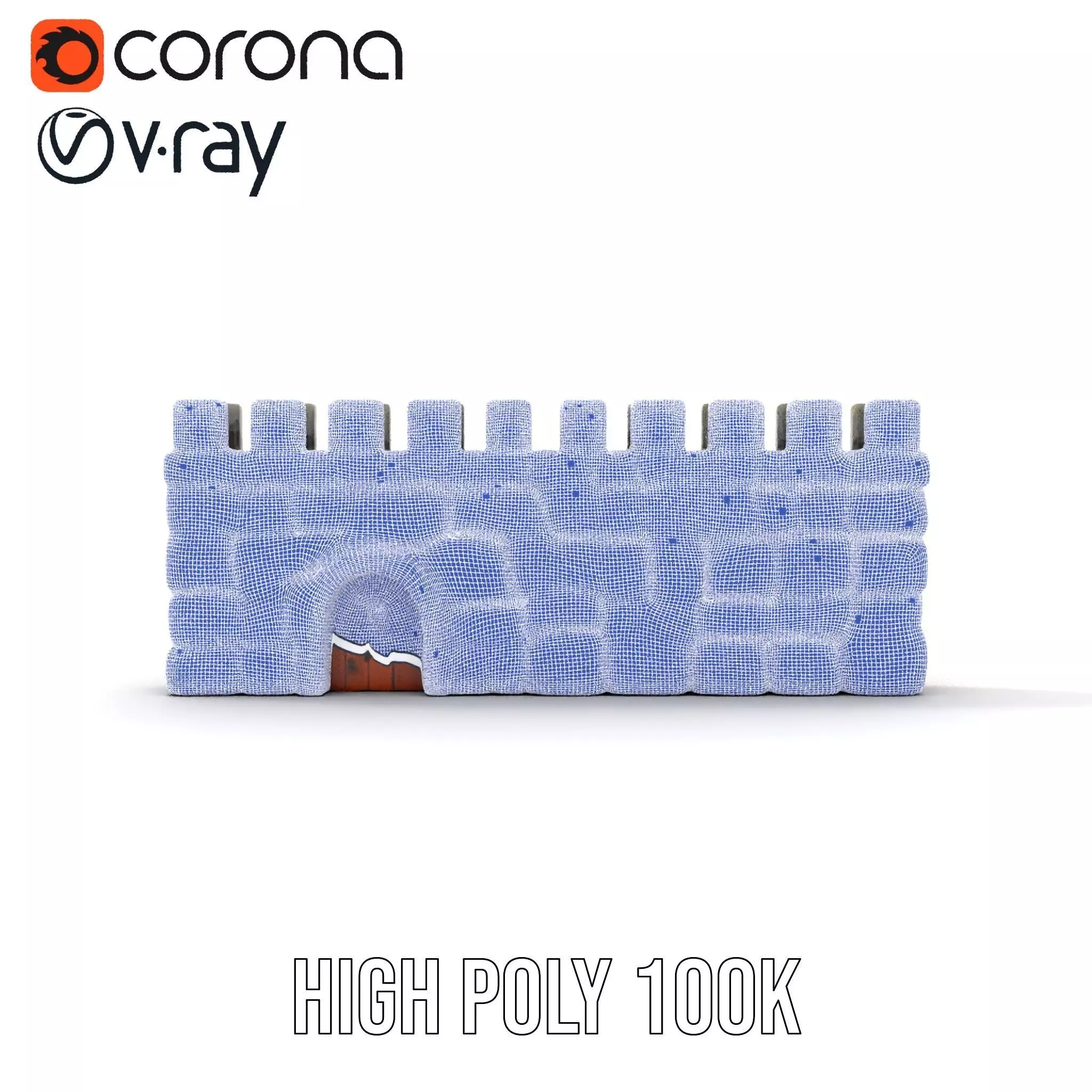 Cheerful Stone Wall model pack Low-poly 3D model_35