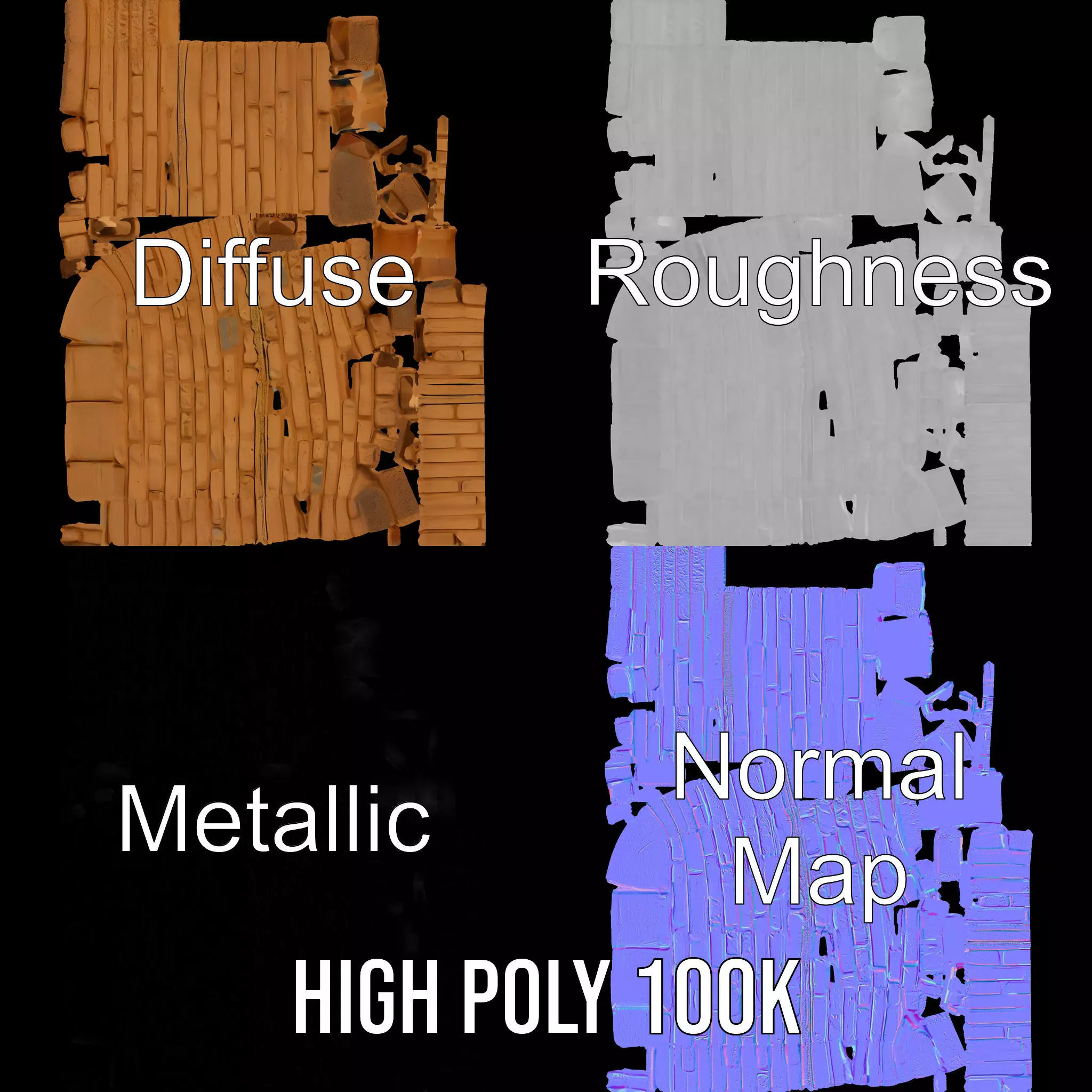 Vintage Brick Wall model pack Texture_4