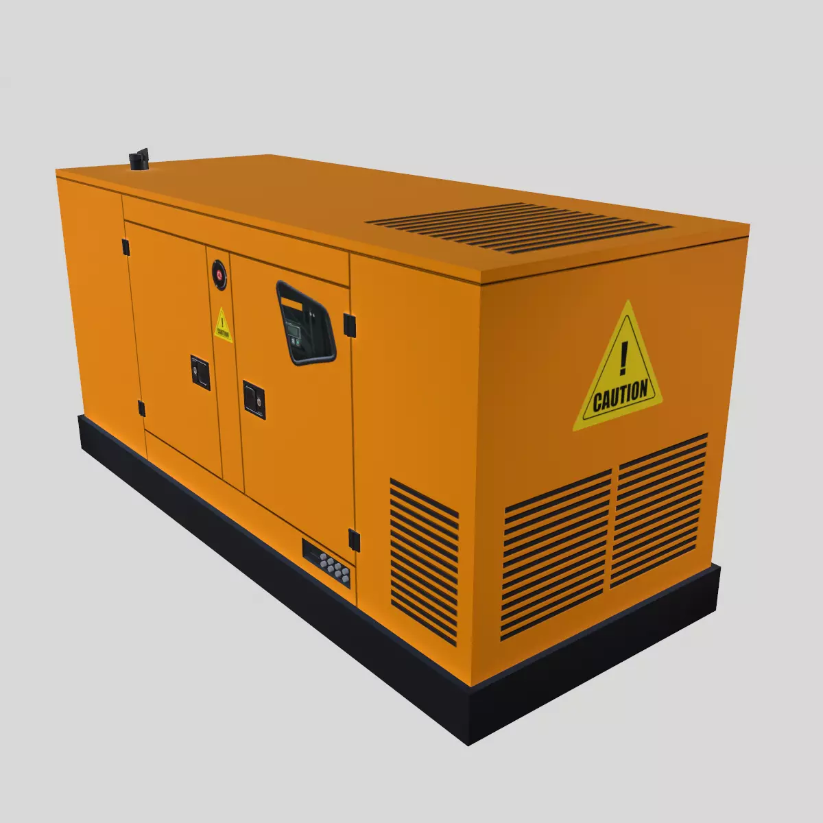 Diesel Generator Low Poly Low-poly 3D model_4