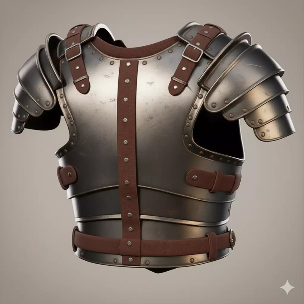 Lionheart Armor Medieval Plate Armor Embossed Crest Low-poly 3D model_1