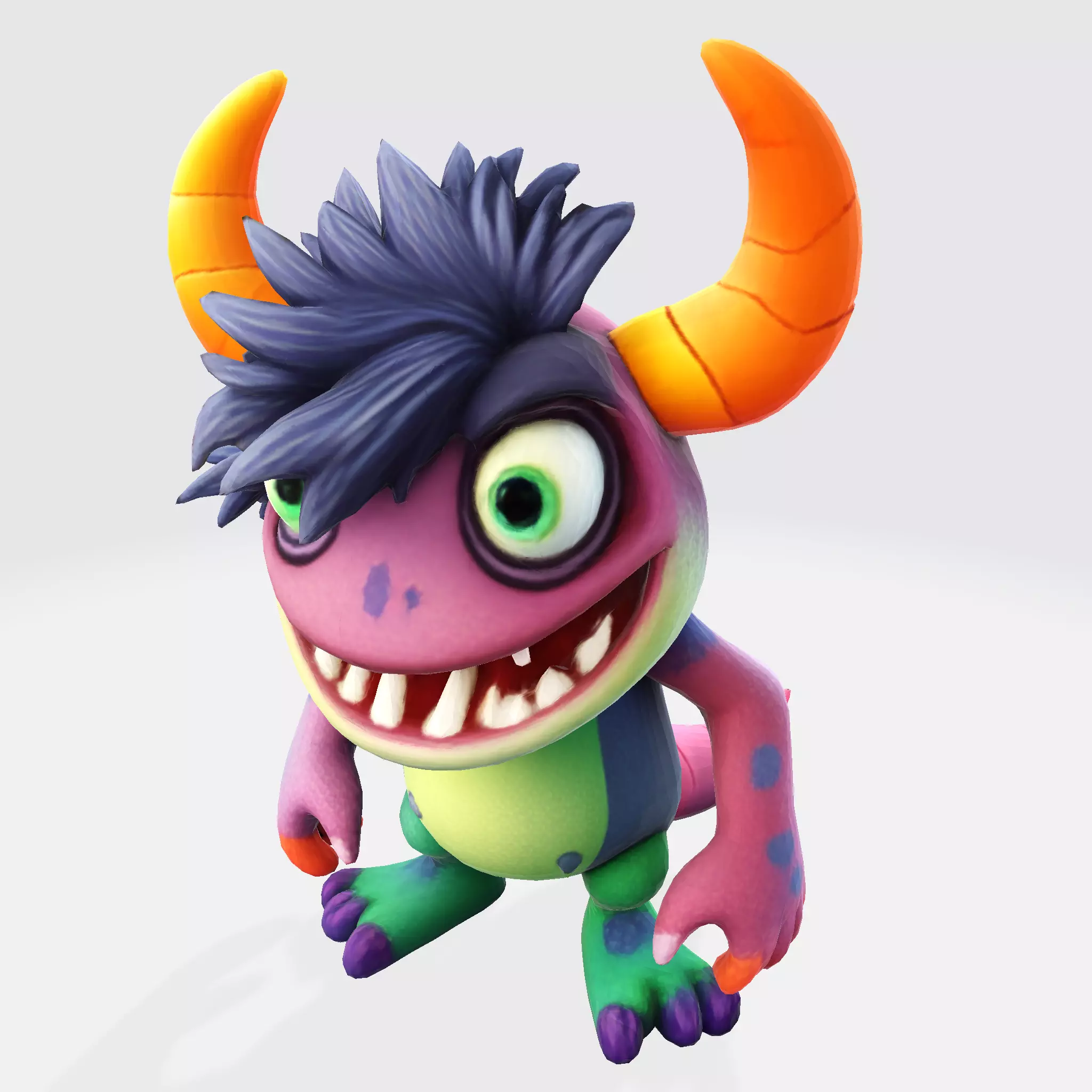 Cartoon Monster Hero Stylized 3D Character for Print 3D print model_1