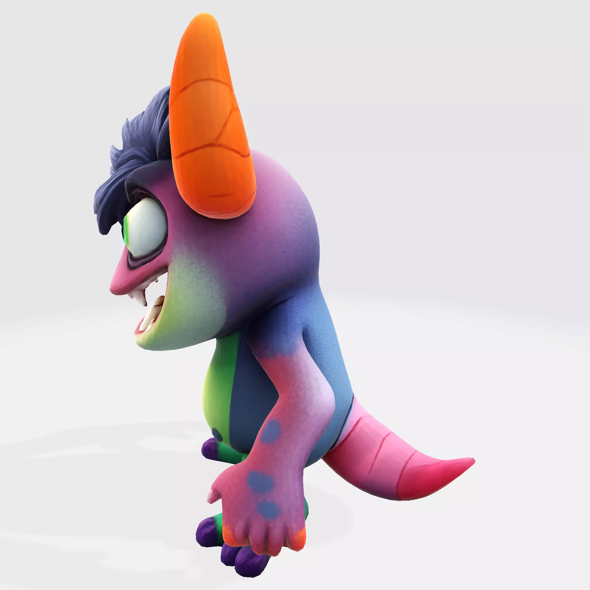 Cartoon Monster Hero Stylized 3D Character for Print 3D print model_2