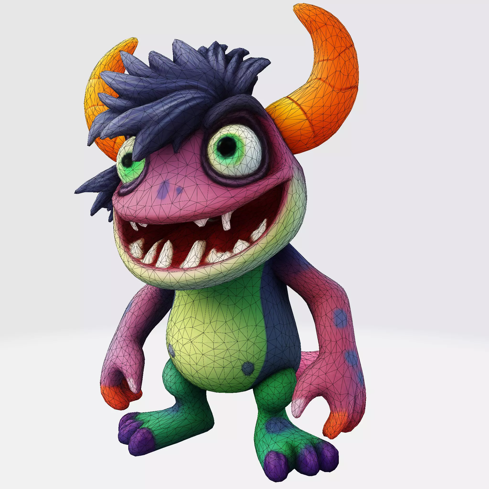 Cartoon Monster Hero Stylized 3D Character for Print 3D print model_8
