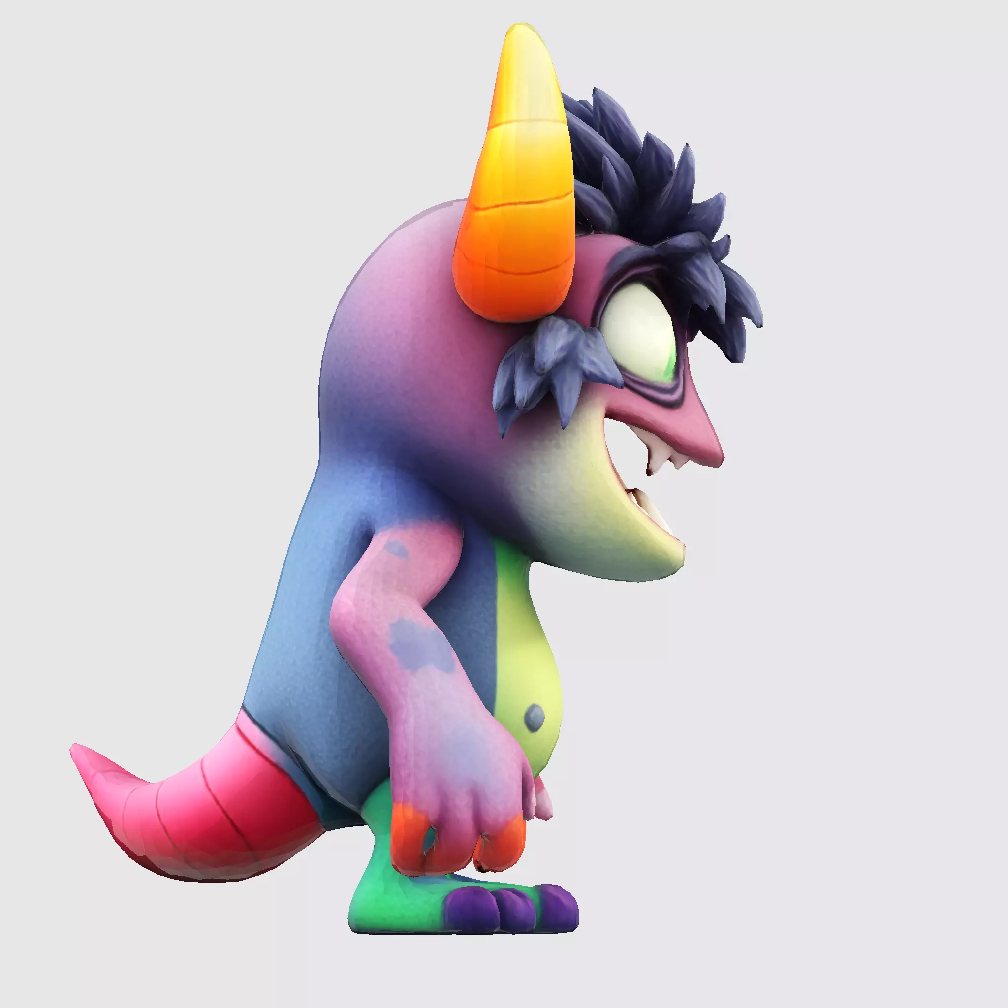 Cartoon Monster Hero Stylized 3D Character for Print 3D print model_16