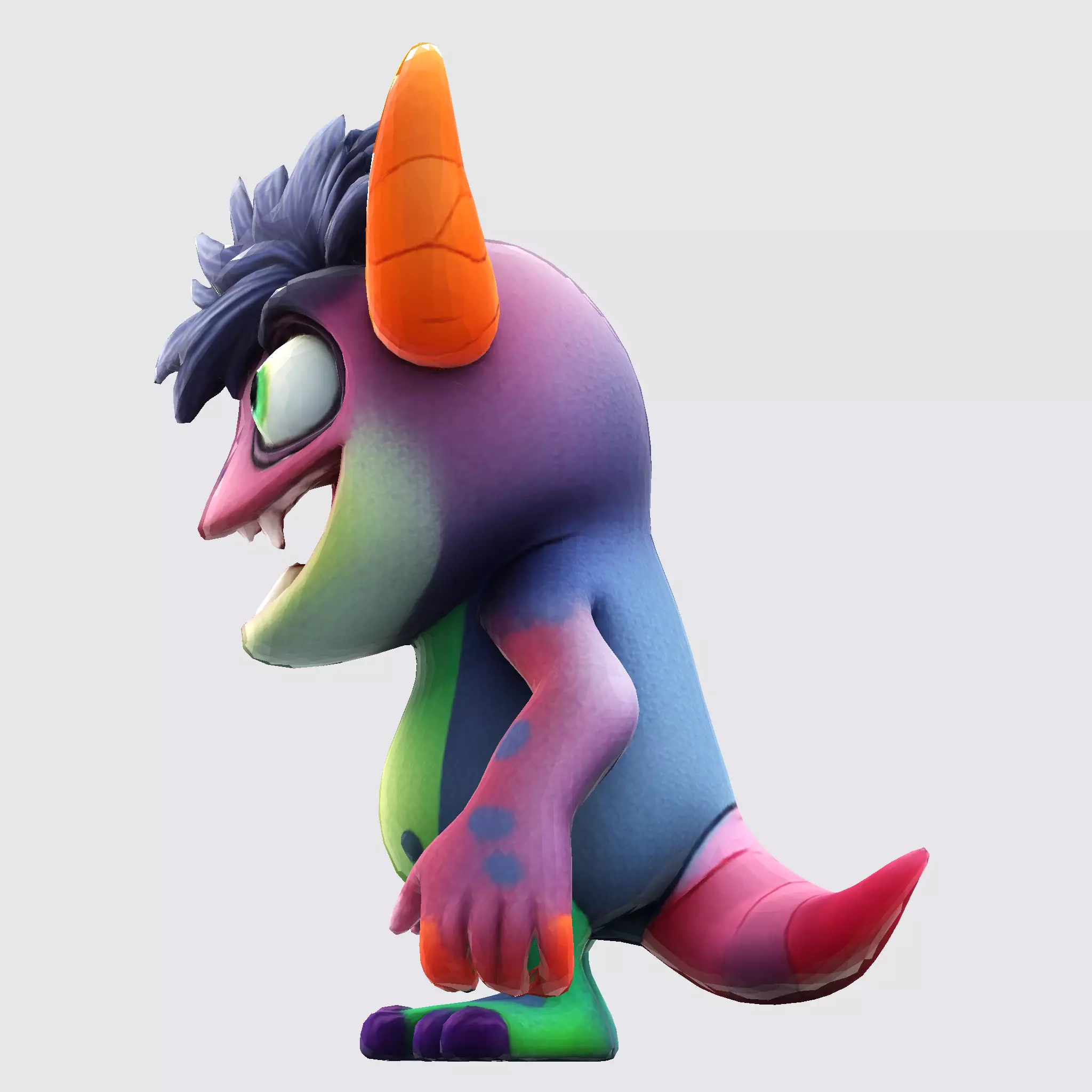 Cartoon Monster Hero Stylized 3D Character for Print 3D print model_14
