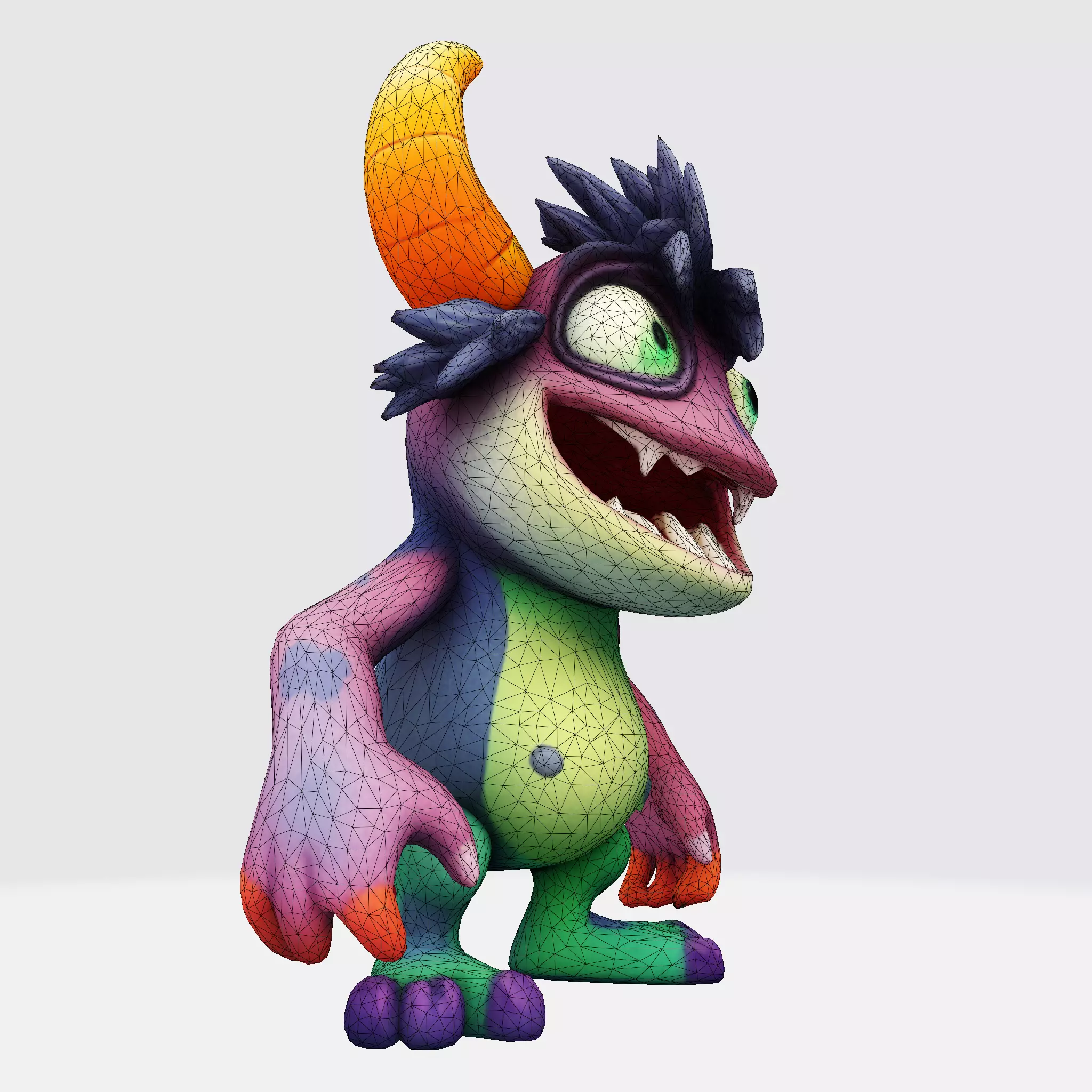 Cartoon Monster Hero Stylized 3D Character for Print 3D print model_11