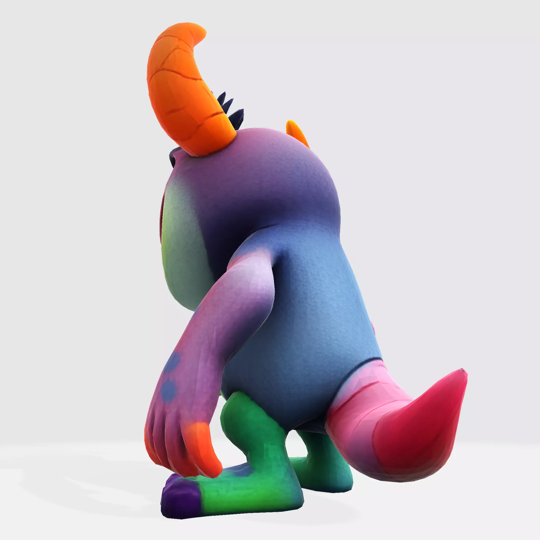 Cartoon Monster Hero Stylized 3D Character for Print 3D print model_7