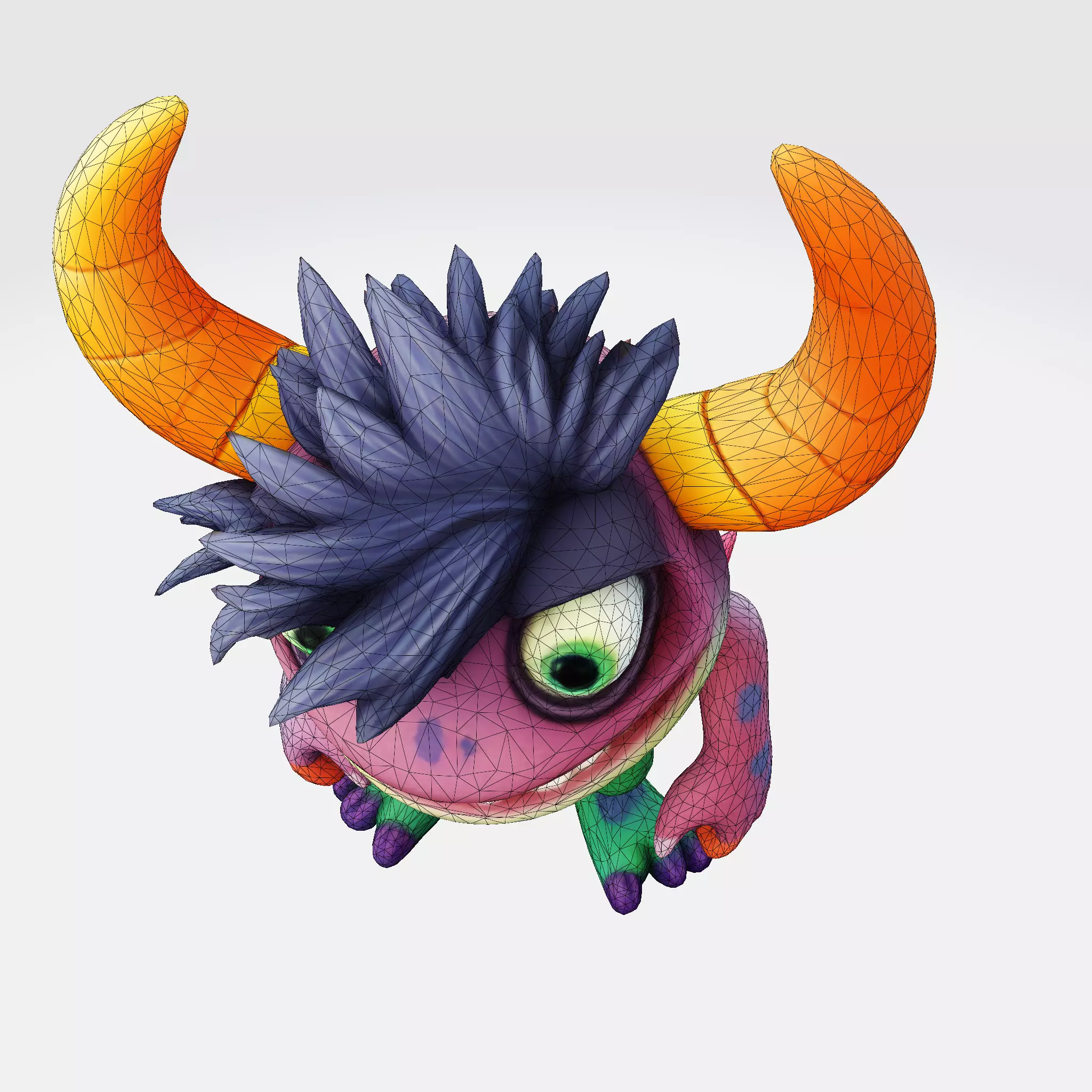 Cartoon Monster Hero Stylized 3D Character for Print 3D print model_12