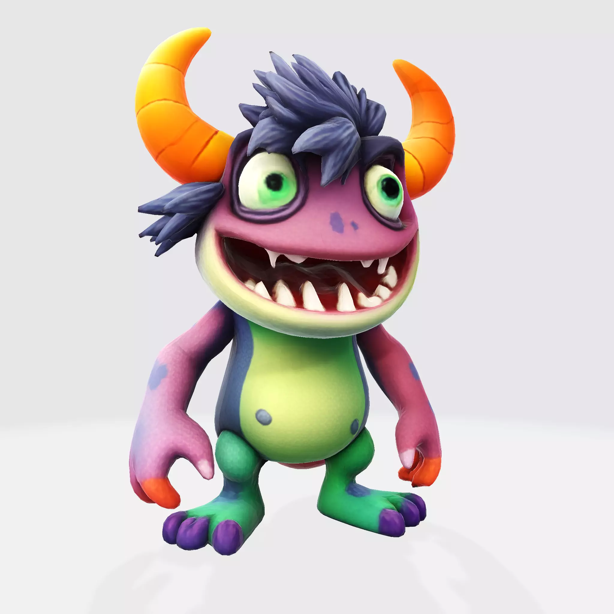 Cartoon Monster Hero Stylized 3D Character for Print 3D print model_0