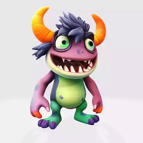 Cartoon Monster Hero Stylized 3D Character for Print  3D print model