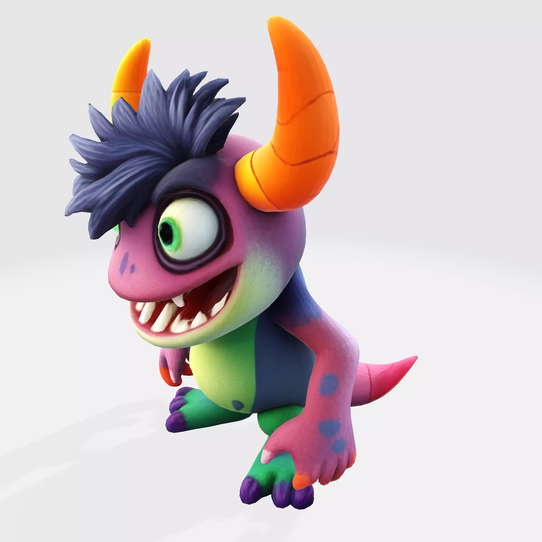 Cartoon Monster Hero Stylized 3D Character for Print 3D print model_19