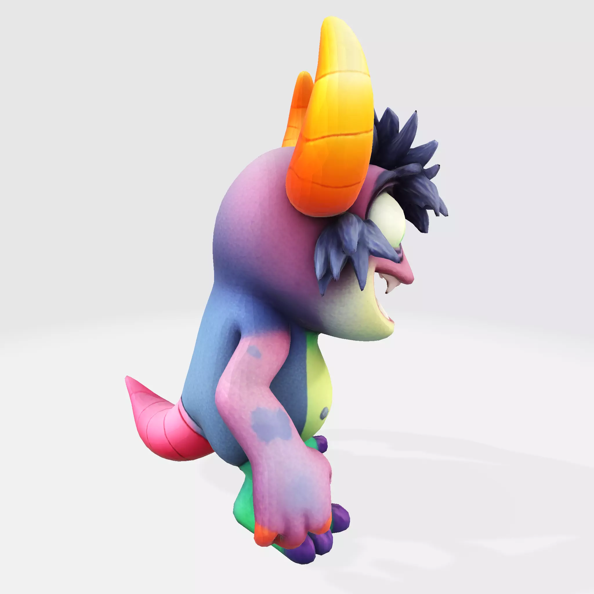 Cartoon Monster Hero Stylized 3D Character for Print 3D print model_3