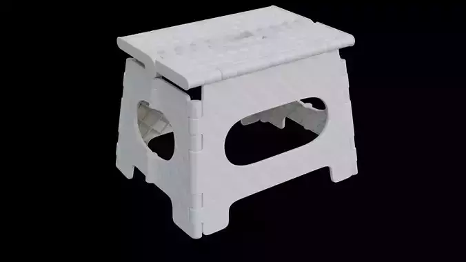 Plastic Folding Step Stool - white