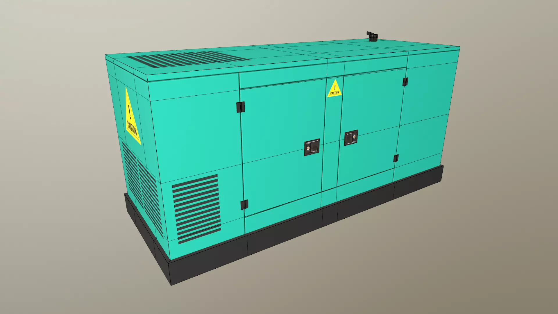 Industrial Power Generator Low Poly Low-poly 3D model_21