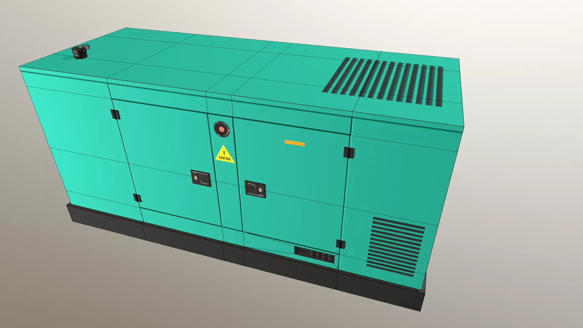 Industrial Power Generator Low Poly Low-poly 3D model_23