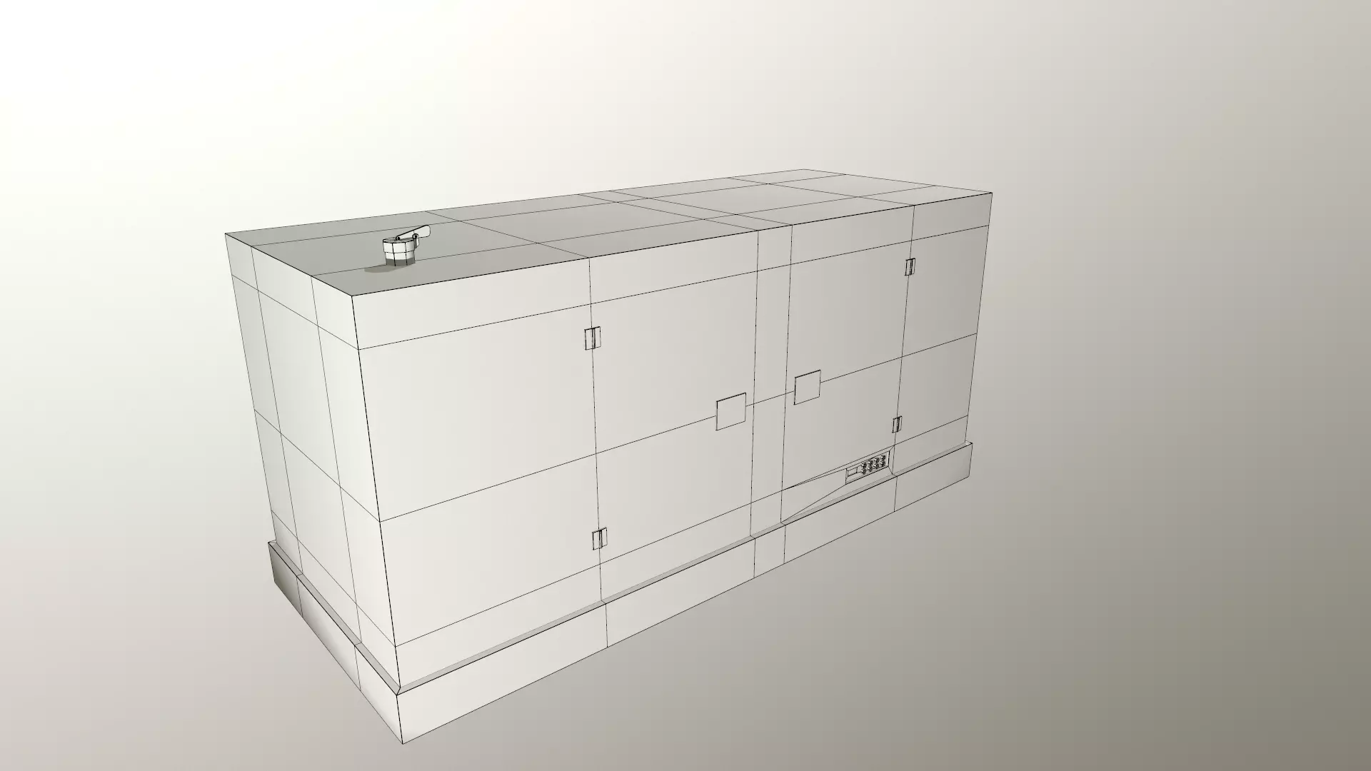 Industrial Power Generator Low Poly Low-poly 3D model_30