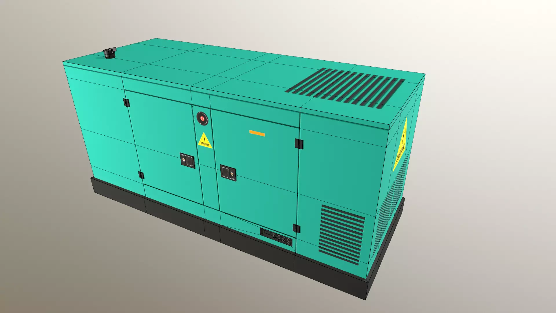 Industrial Power Generator Low Poly Low-poly 3D model_20