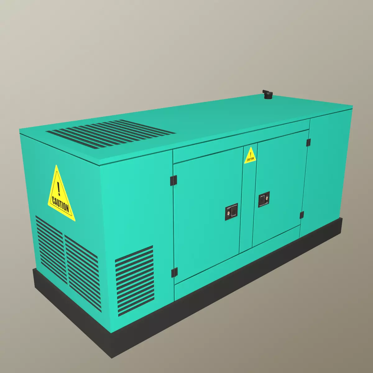 Industrial Power Generator Low Poly Low-poly 3D model_1