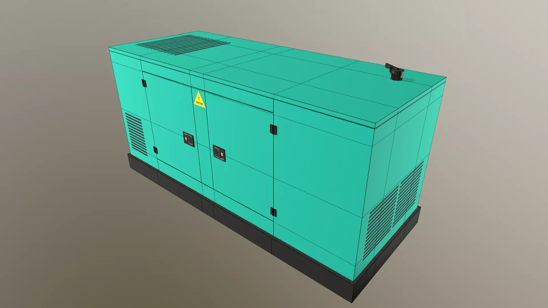 Industrial Power Generator Low Poly Low-poly 3D model_24
