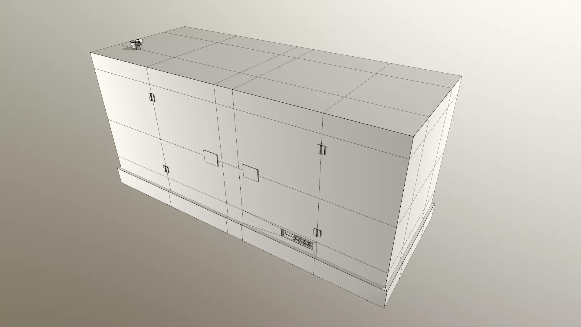 Industrial Power Generator Low Poly Low-poly 3D model_27