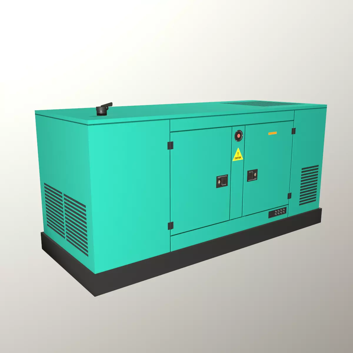 Industrial Power Generator Low Poly Low-poly 3D model_0