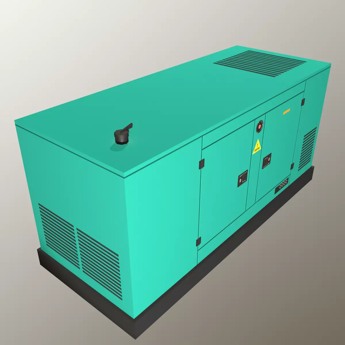 Industrial Power Generator Low Poly Low-poly 3D model_6