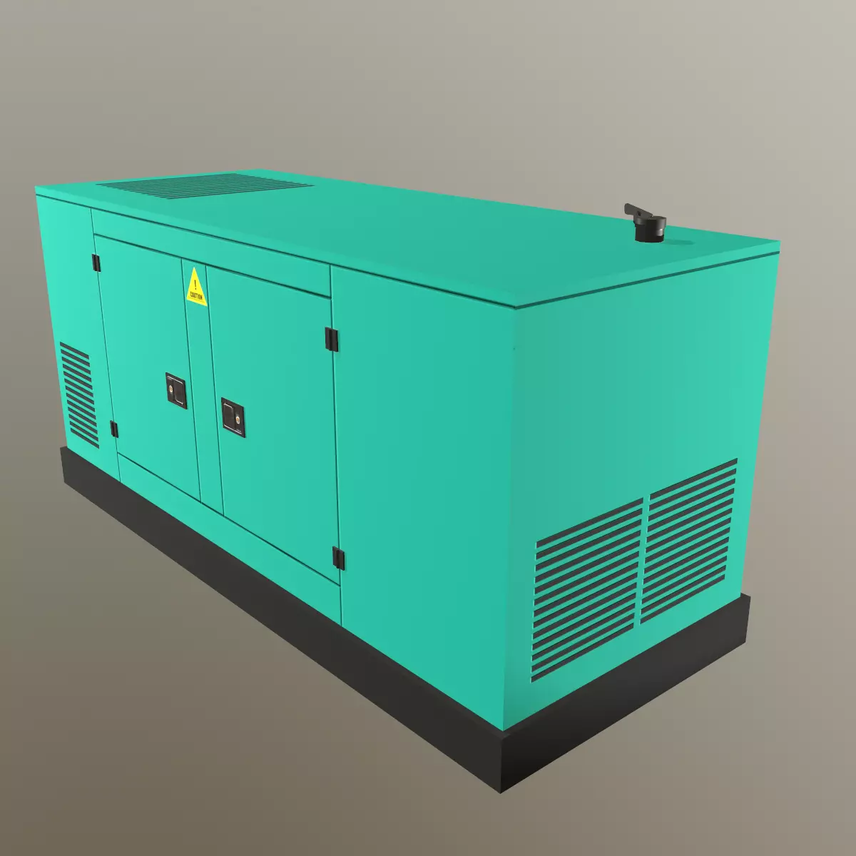 Industrial Power Generator Low Poly Low-poly 3D model_5
